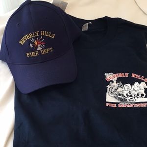 Beverly Hills  Men’s Fire Dept T-Shirt & Cap NWT